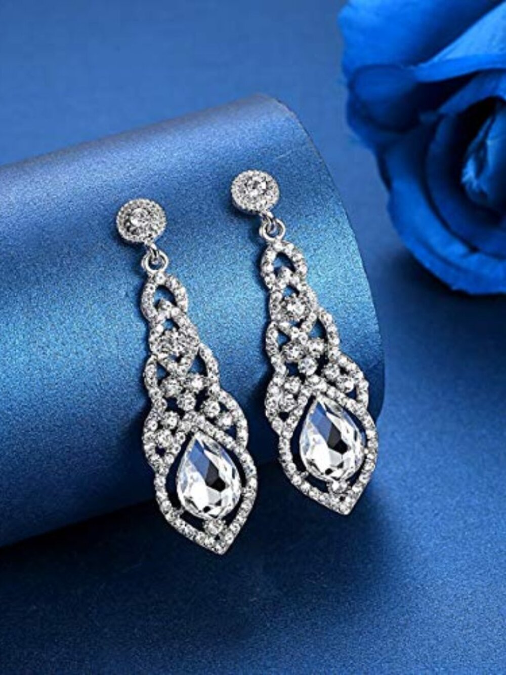 New - Women's‎ Alloy Teardrop Crystal Chandelier Dangle Earrings